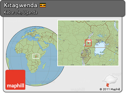 Savanna Style Location Map of Kitagwenda, highlighted parent region