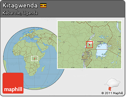 Savanna Style Location Map of Kitagwenda, highlighted parent region