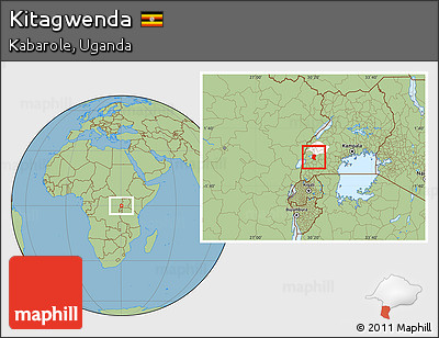 Savanna Style Location Map of Kitagwenda, highlighted parent region