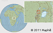 Savanna Style Location Map of Kitagwenda, hill shading