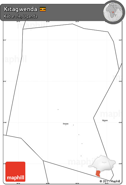 Blank Simple Map of Kitagwenda