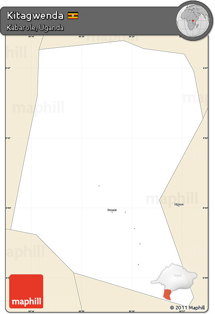 Classic Style Simple Map of Kitagwenda