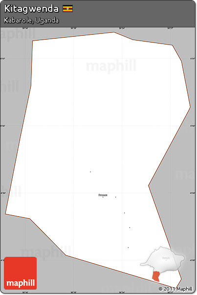Gray Simple Map of Kitagwenda, cropped outside
