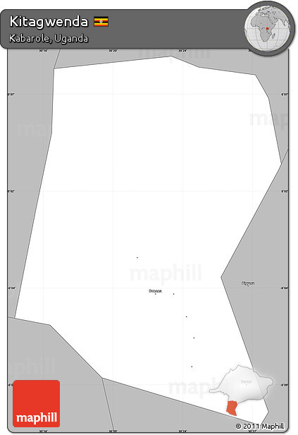 Gray Simple Map of Kitagwenda