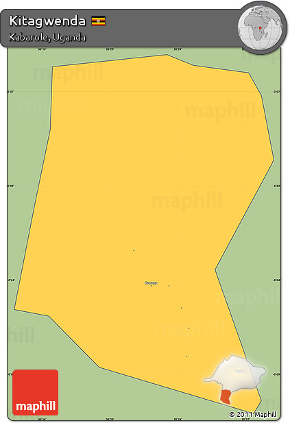 Savanna Style Simple Map of Kitagwenda, cropped outside