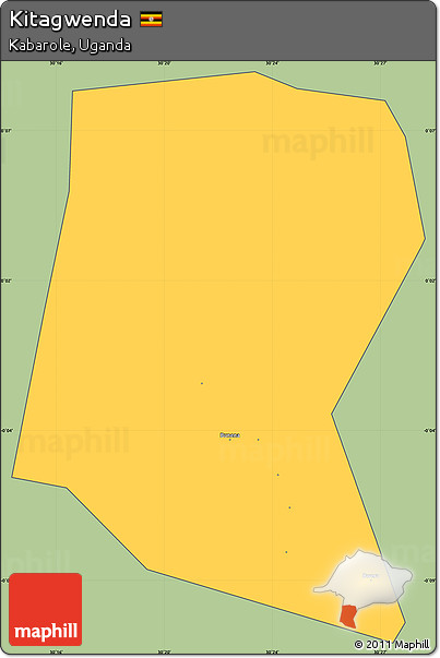 Savanna Style Simple Map of Kitagwenda, cropped outside