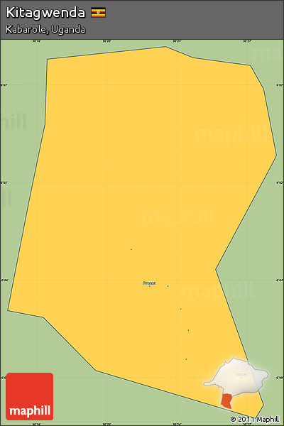 Savanna Style Simple Map of Kitagwenda, cropped outside