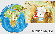 Physical Location Map of Kabarole, highlighted country, within the entire country