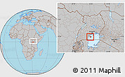 Gray Location Map of Bujumba, within the entire country
