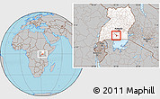 Gray Location Map of Bujumba, highlighted country