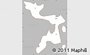 Gray Simple Map of Bujumba, cropped outside