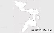 Silver Style Simple Map of Bujumba, cropped outside