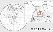 Blank Location Map of Kampala City Council, within the entire country