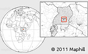 Blank Location Map of Kampala, highlighted country
