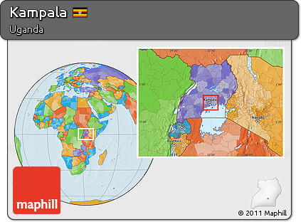 Political Location Map of Kampala