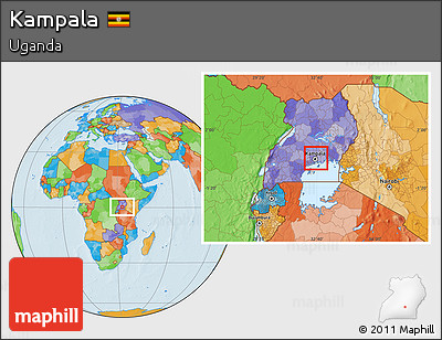 Political Location Map of Kampala