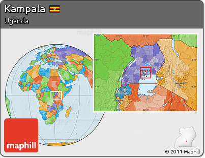 Political Location Map of Kampala