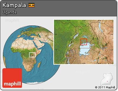 Satellite Location Map of Kampala