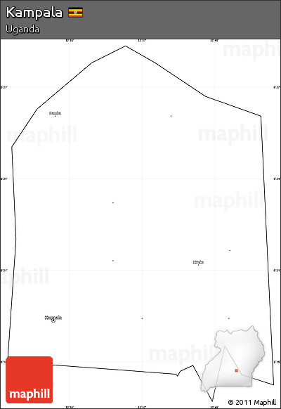 Blank Simple Map of Kampala, cropped outside