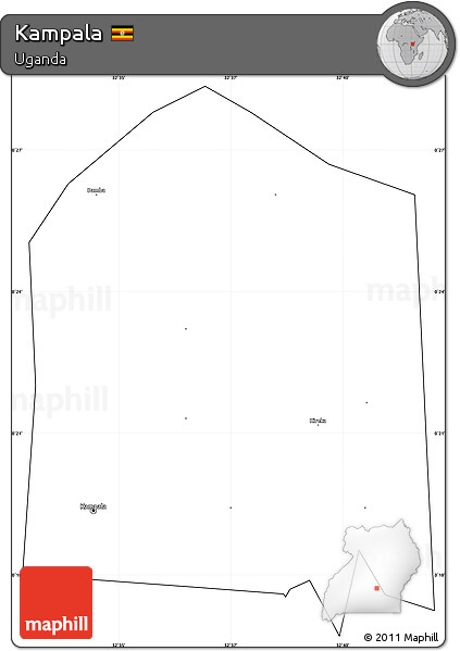 Blank Simple Map of Kampala, cropped outside