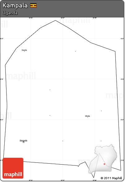 Blank Simple Map of Kampala, cropped outside