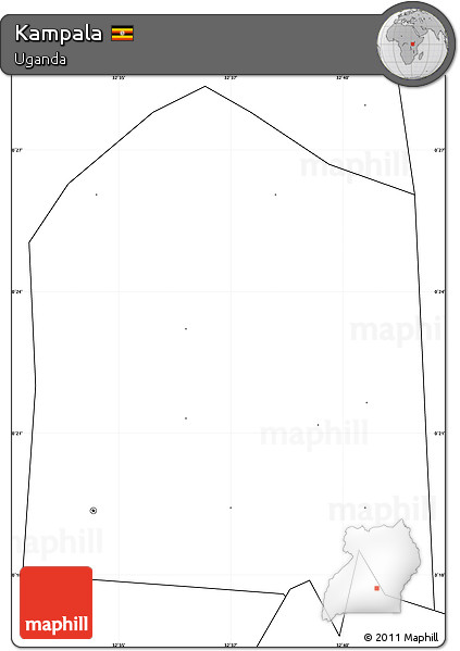 Blank Simple Map of Kampala, no labels