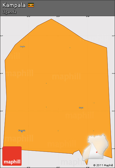 Political Simple Map of Kampala, cropped outside