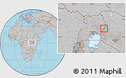 Gray Location Map of Kongasis, within the entire country