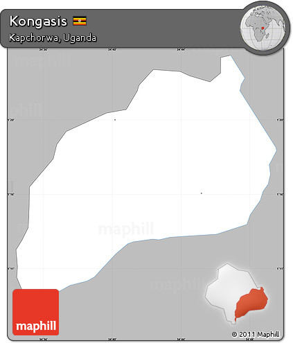 Gray Simple Map of Kongasis, single color outside