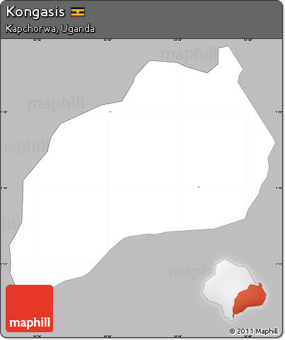 Gray Simple Map of Kongasis, single color outside