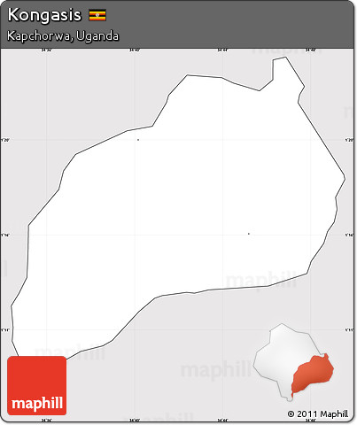 Silver Style Simple Map of Kongasis, cropped outside