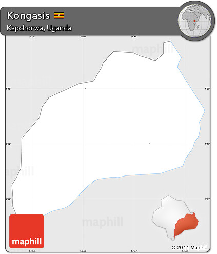 Silver Style Simple Map of Kongasis, single color outside