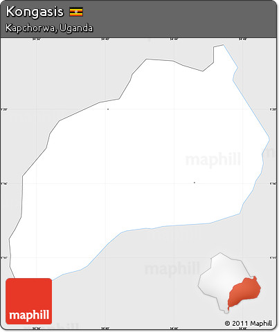Silver Style Simple Map of Kongasis, single color outside