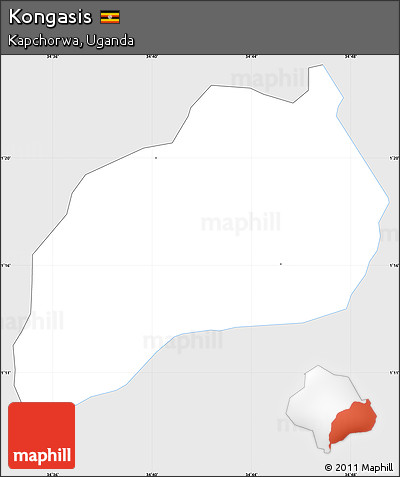 Silver Style Simple Map of Kongasis, single color outside