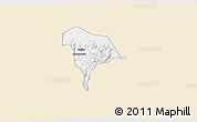 Classic Style 3D Map of Kween, single color outside