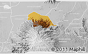 Physical 3D Map of Kween, lighten, desaturated