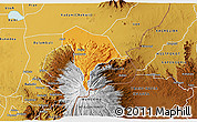 Political 3D Map of Kween, physical outside