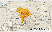 Political 3D Map of Kween, shaded relief outside