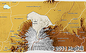 Shaded Relief 3D Map of Kween, physical outside