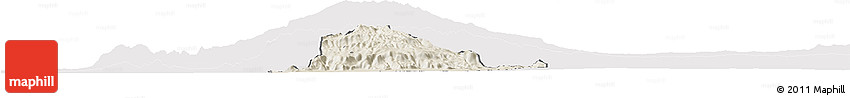 Shaded Relief Horizon Map of Kween, cropped outside