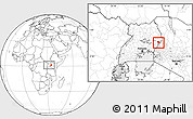 Blank Location Map of Kween, within the entire country