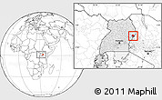 Blank Location Map of Kween, highlighted country, highlighted parent region, within the entire country
