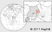 Blank Location Map of Kween, highlighted country, highlighted parent region