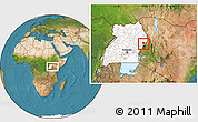 Satellite Location Map of Kween, highlighted country