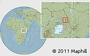 Savanna Style Location Map of Kween, highlighted parent region, hill shading