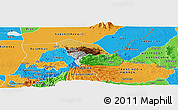 Physical Panoramic Map of Kween, political outside