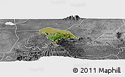 Satellite Panoramic Map of Kween, desaturated