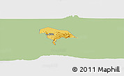 Savanna Style Panoramic Map of Kween, single color outside