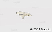 Shaded Relief Panoramic Map of Kween, cropped outside