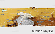Shaded Relief Panoramic Map of Kween, physical outside